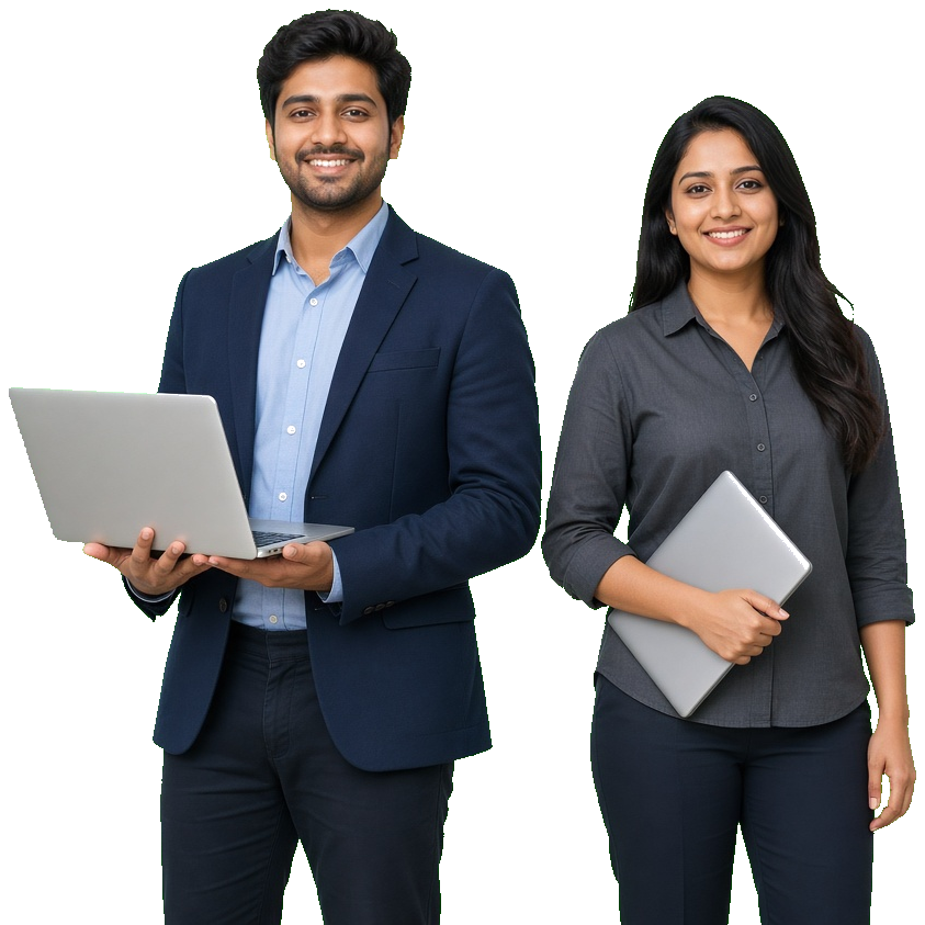 Vected engineers with laptops